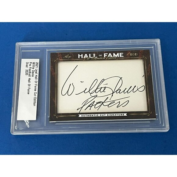 WILLIE DAVIS Packers Autograph 2021 Leaf Authentic Cut Signatures HOF RARE! - Picture 1 of 5